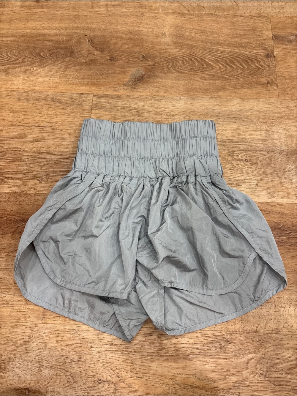FP Movement by Free People Smoky Gray Smocked Waist Athletic Shorts